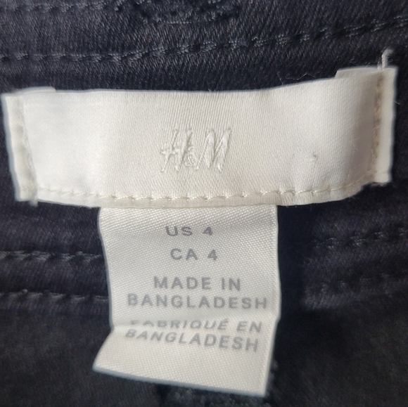 H&m Wide Leg Crop Pant High Waist Black - Picture 5 of 11